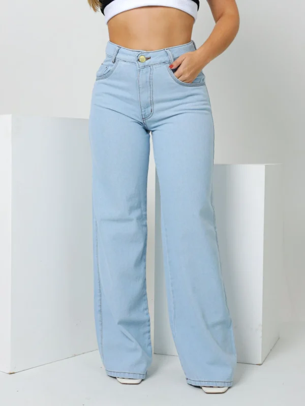 Calça Jeans Wide Leg Feminina
